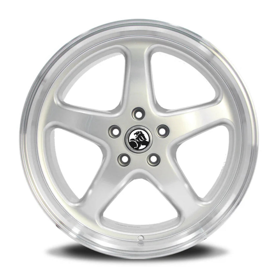 4 WALKY WHEELS 20x8.5" & 9.5 (STAGGERED) ALL COMMODORE- SILVER MACHINED LIP